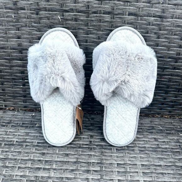 LongBay‎ Women's Fuzzy Faux Fur Memory Foam Cozy Indoor Slides Size Large - Picture 3 of 10